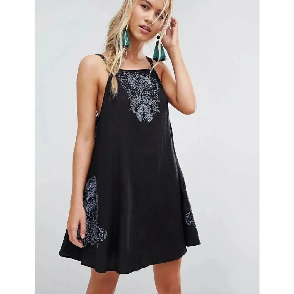 Free People Tulum Cutwork Mini Dress
